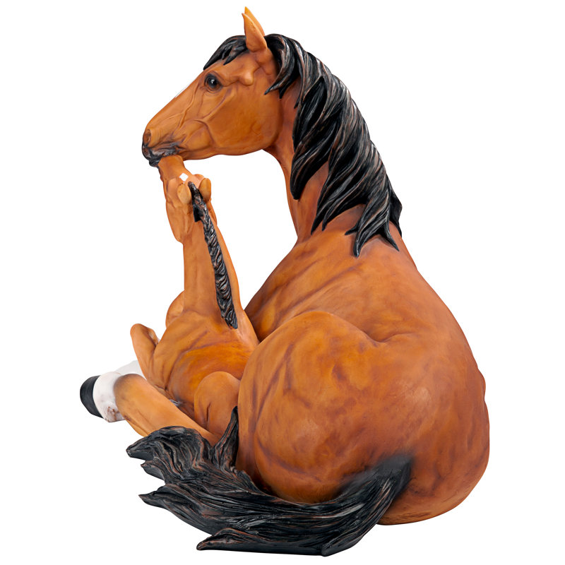 Design Toscano Motherly Love Pony Foal and Mare Horse Statue